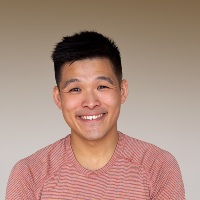 David Kam practising yoga