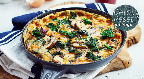 Frittata mit Pilzen und Spinat
