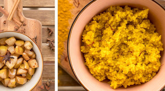 Hirse-Beauty-Bowl mit Birnen-Zimt-Kompott