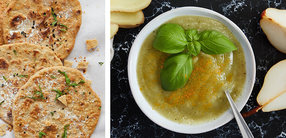 Birnen-Pastinaken-Basilikum-Suppe mit Chapati