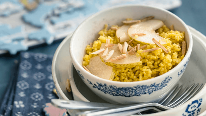 Bulgur mit Birnen und Mandeln