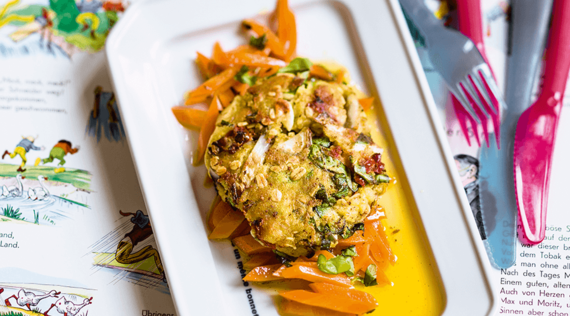 Mangoldtaler mit Vanille-Karotten