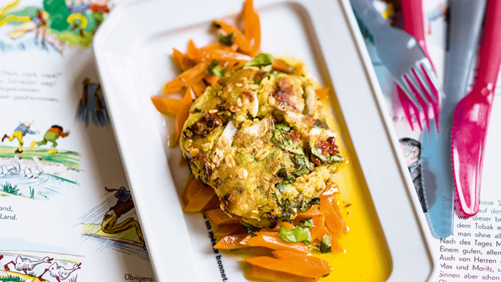 Mangoldtaler mit Vanille-Karotten