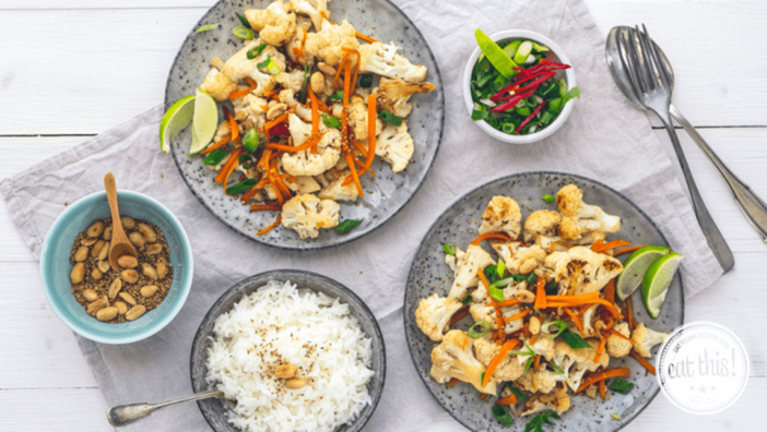 Rezept: Veganer Asiatischer Blumenkohl-Salat