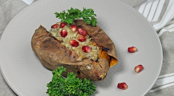 Rezept: Baba Ghanoush auf Süßkartoffel