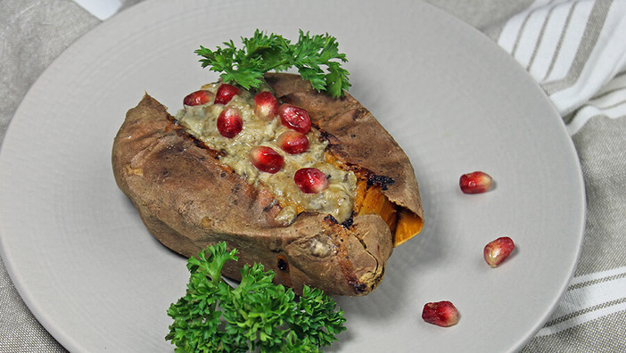 Rezept: Baba Ghanoush auf Süßkartoffel