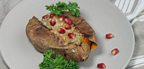 Rezept: Baba Ghanoush auf Süßkartoffel