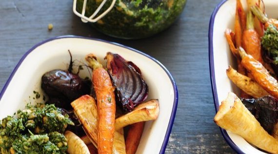 Ofengemüse mit Tofu Guacamole
