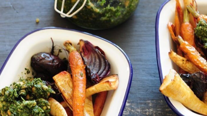 Ofengemüse mit Tofu Guacamole