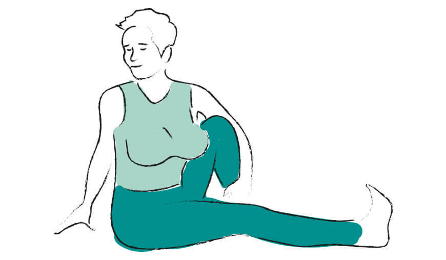 Ardha Matsyendrasana – Drehsitz Variante bei großem Busen