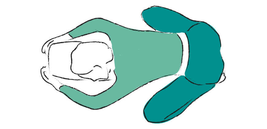 Balasana Variante für Frauen mit großem Busen