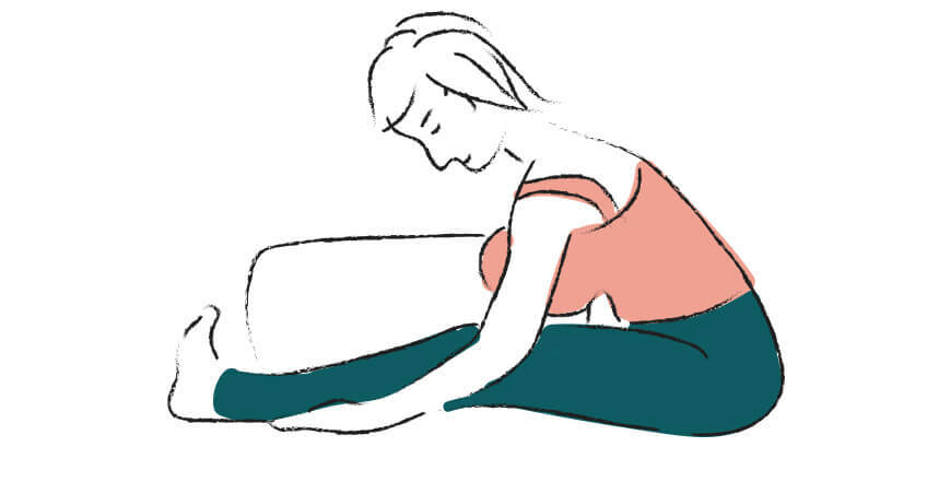 Paschimottanasana Variante mit Bolster A