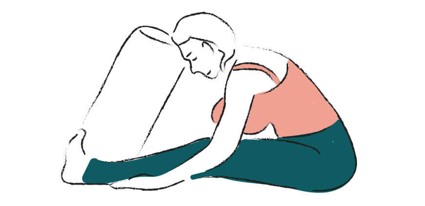 Paschimottanasana Variante mit Bolster B