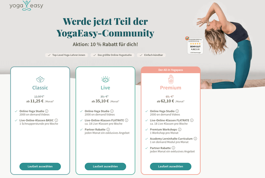 YogaEasy Pässe