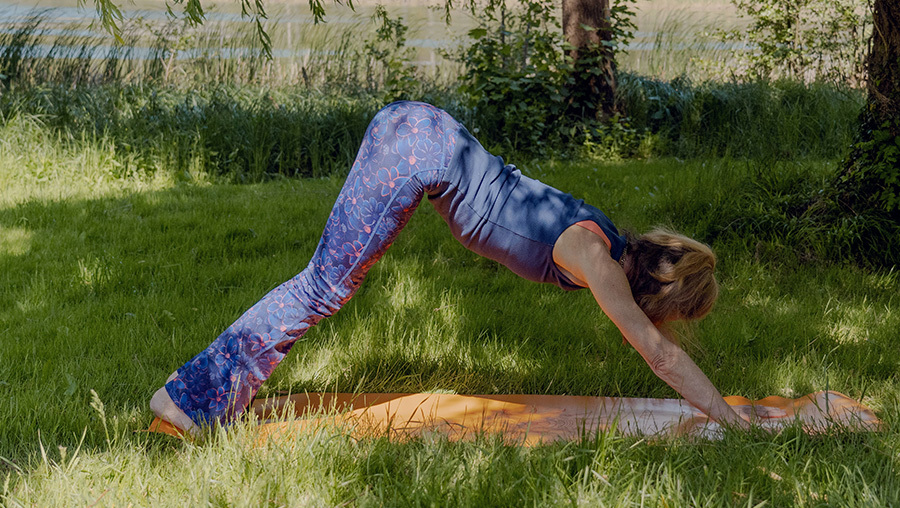 Ellbogen Herabschauender Hund Yoga