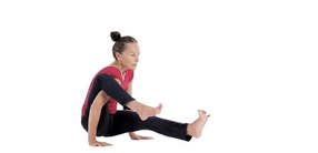 eka hasta bhujasana (Ein Bein über Arm Stellung)